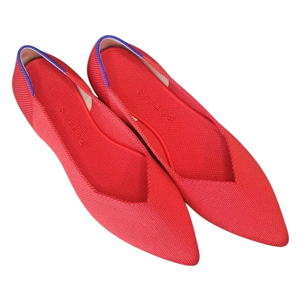 Rothy’s The Point Flats Women’s 7.5 Lollipop Red NWOT